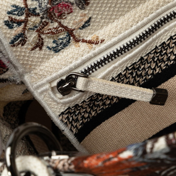 Christian Dior Dior Book Tote Dee-Lite Bird Flower Handbag Shoulder Bag White... - Picture 7 of 10